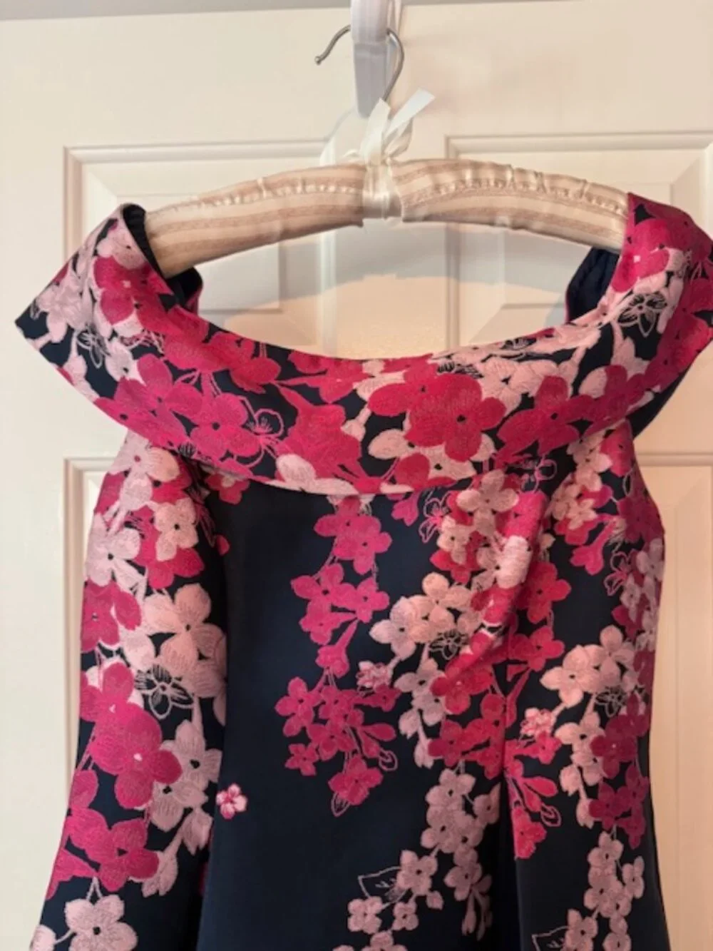 Adrianna Papell Floral Off-the-shoulder Dress, Size 10 - Picture 9 of 15